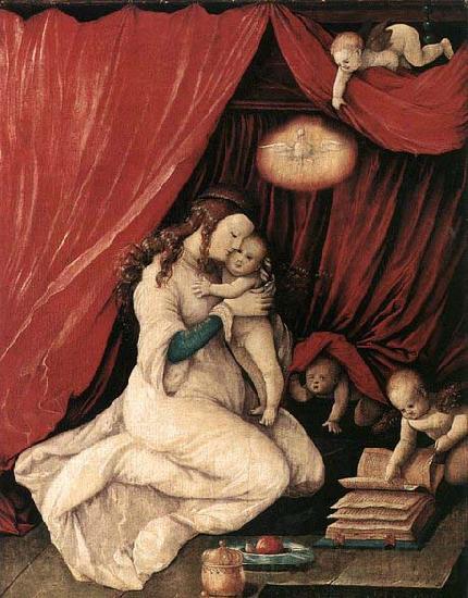 BALDUNG GRIEN, Hans Virgin and Child in a Room Spain oil painting art